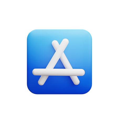 Blue 3D app icon representing my passion for building apps